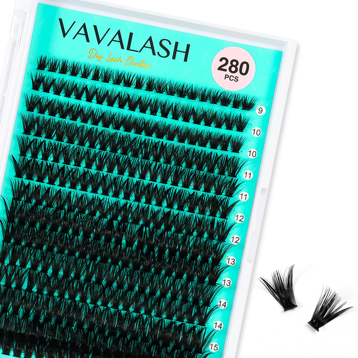 VAVALASH 50D Lash Clusters 280 PCS DIY Individual Lashes 9-16MM C D Curl Volume Extensions