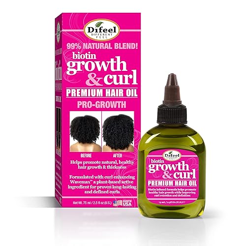 Difeel Biotin Growth & Curl Hair Oil, 2.5 Oz - Nourishing Formula For Healthy Hair