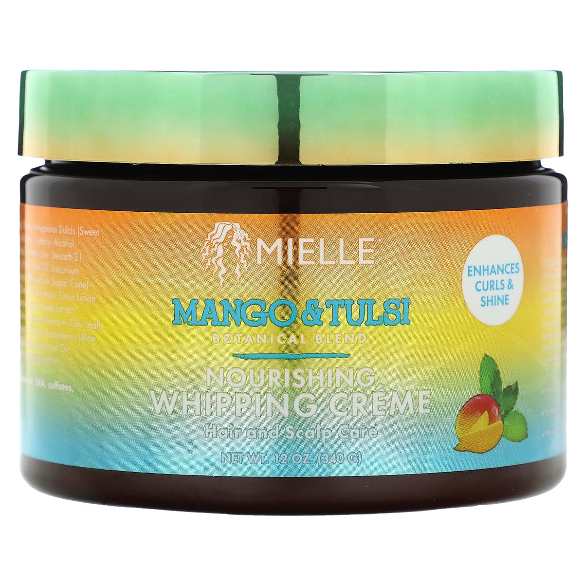 Mielle Organics Nourishing Whipping Creme Mango & Tulsi 12 Oz - Hydrating Hair Care