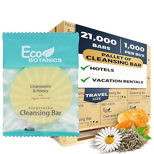 Eco Botanics Travel-Size Cleansing Bar Soap 0.5 Oz - Half Pallet 21,000 Pieces