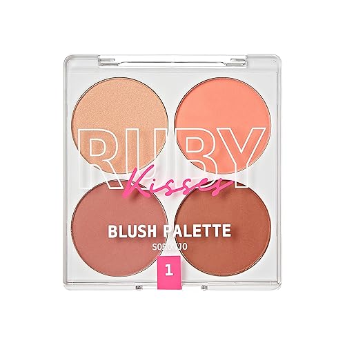 Ruby Kisses Bare Blusher Sweet Cheeks Palette - Baring Bare, 0.13 Ounce