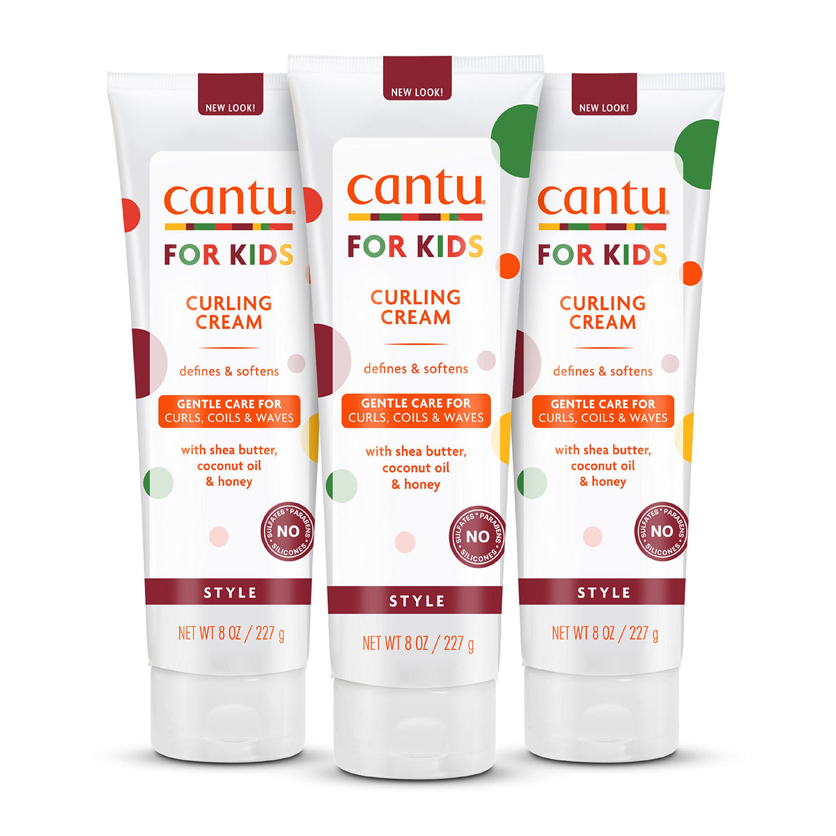 Cantu Care For Kids Curling Cream, Paraben & Sulfate-Free, Shea Butter, 8 Oz (Pack Of 3