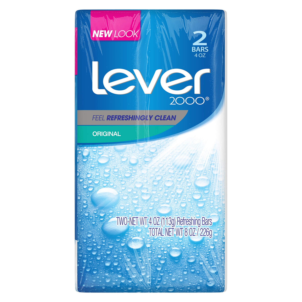 Lever 2000 Original Bar Soap, 4 Oz (2 Bars) - Moisturizing Clean, Fresh Scent, Blue Packaging