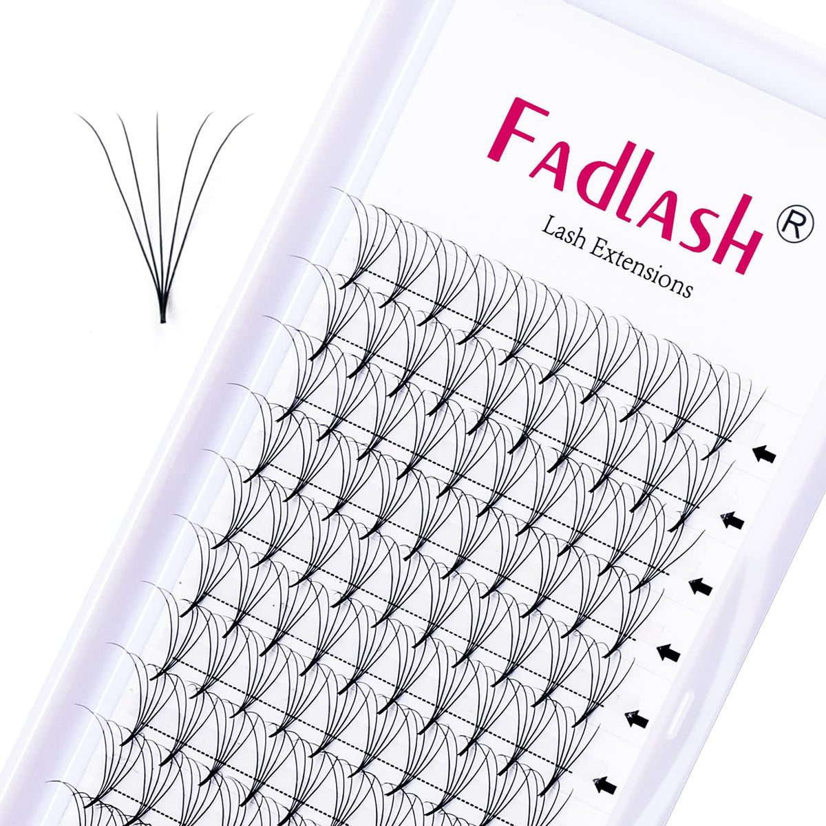 FADLASH 5D Premade Volume Lash Extensions 12mm C/D Curl Synthetic Mink Black