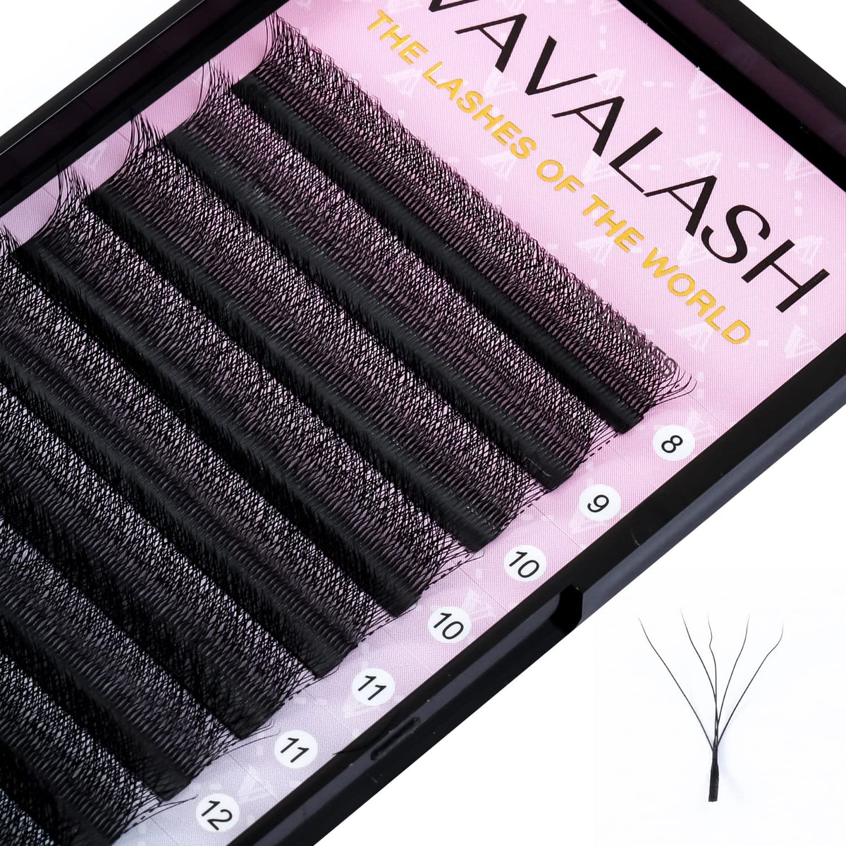 VAVALASH 5D Premade Fans Eyelash Extensions 0.07 C Curl 15mm Matte Black Volume Lashes