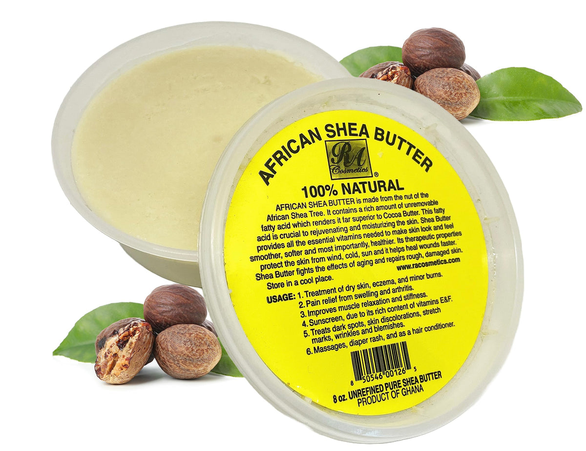 Natural Cosmetics Real African Shea Butter Pure Raw Unrefined Ivory 8Oz Container