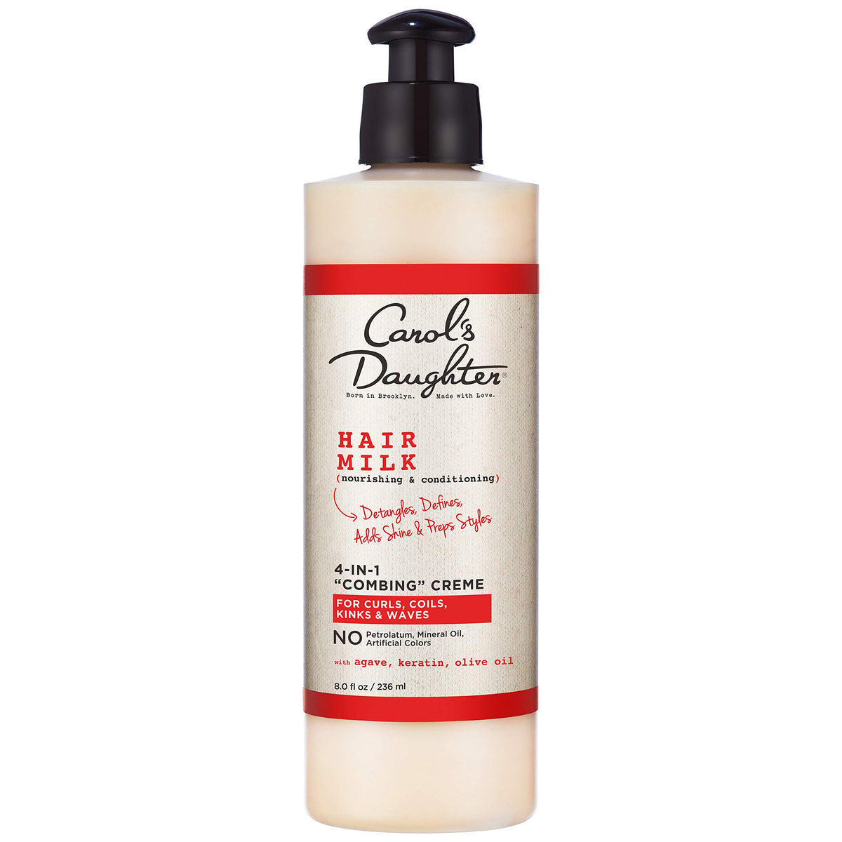 Carol’S Daughter Hair Milk 4-In-1 Combing Creme For Curls, 8 Fl Oz, With Agave & Olive Oil