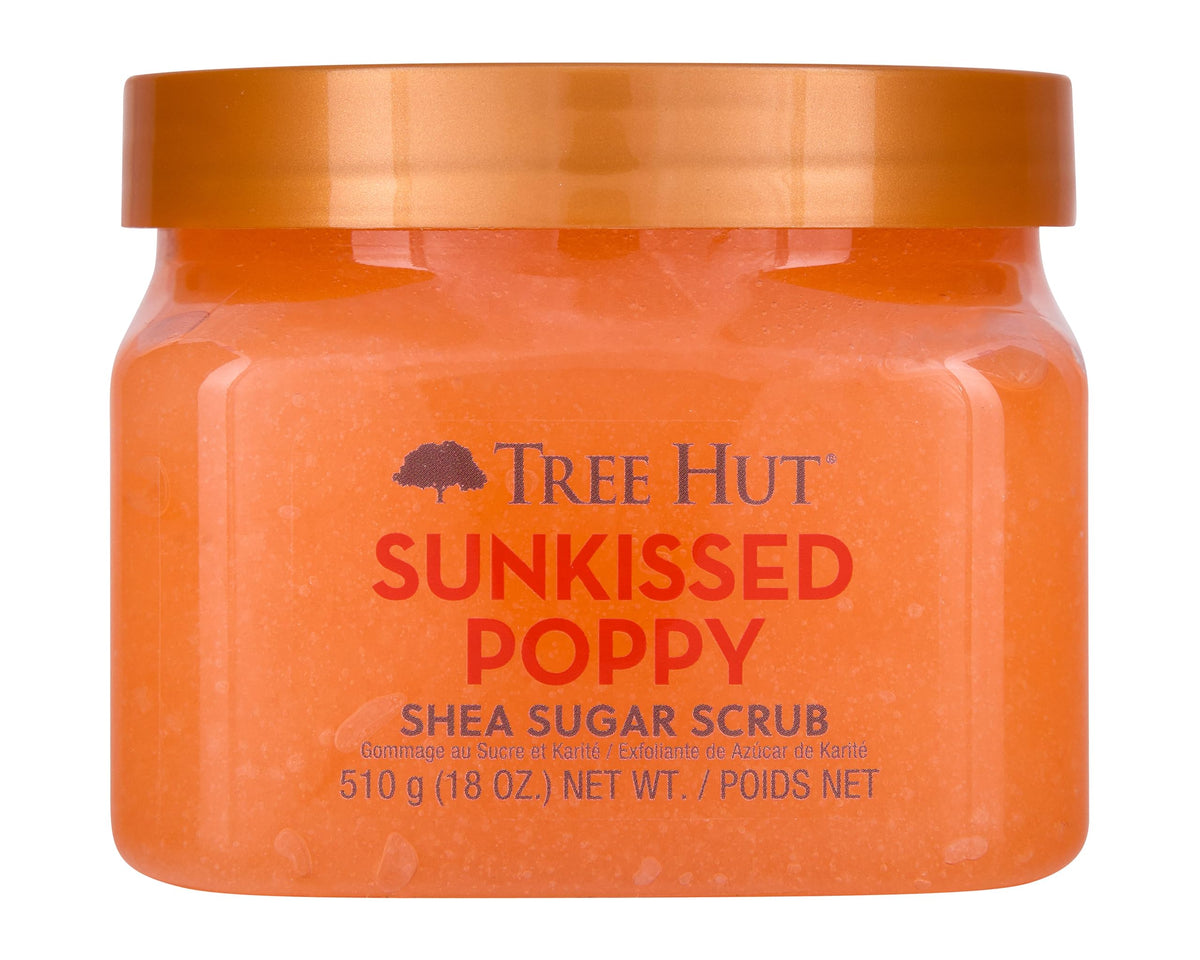 Tree Hut Sunkissed Poppy Shea Sugar Scrub - Exfoliating Body Scrub, 18 Oz For Soft Skin