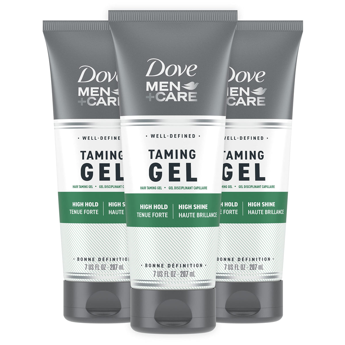 Dove Men + Care Strong Hold Styling Gel, Hair Taming Gel For Thicker Hair, 7 Oz (3 Pack)