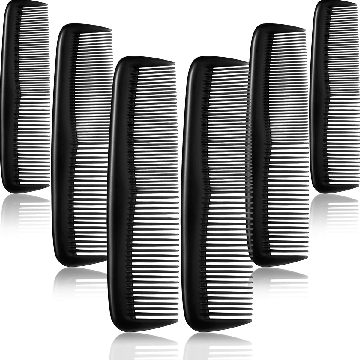 Leinuosen 12 Pack Hair Combs Set for Men & Women - Fine Plastic Dressing Combs (Black)