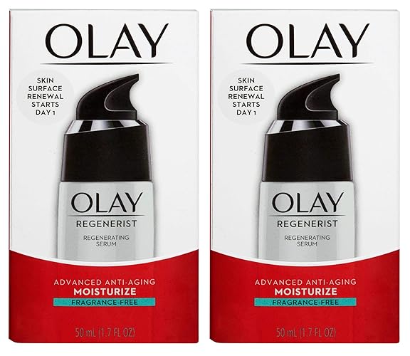 Olay Regenerist Regenerating Serum, Fragrance-Free, 2-Pack, 1.7 Fl Oz Each - Anti-A