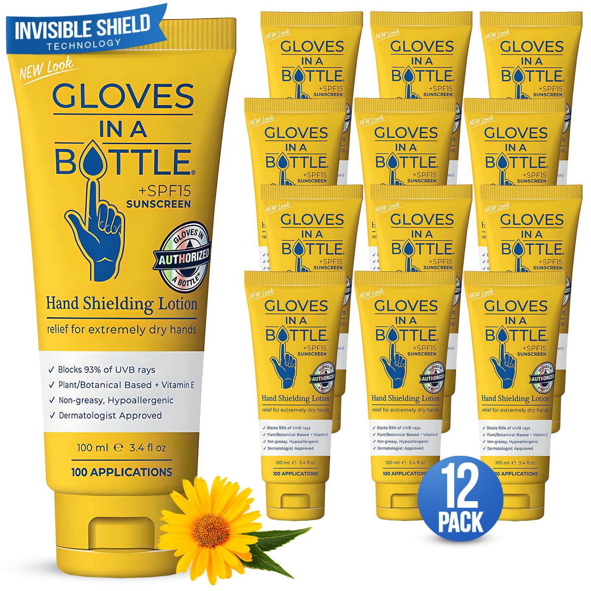 Gloves In A Bottle Spf 15 Sunscreen, 3.4 Oz (12-Pack) - Shielding Protection For Skin