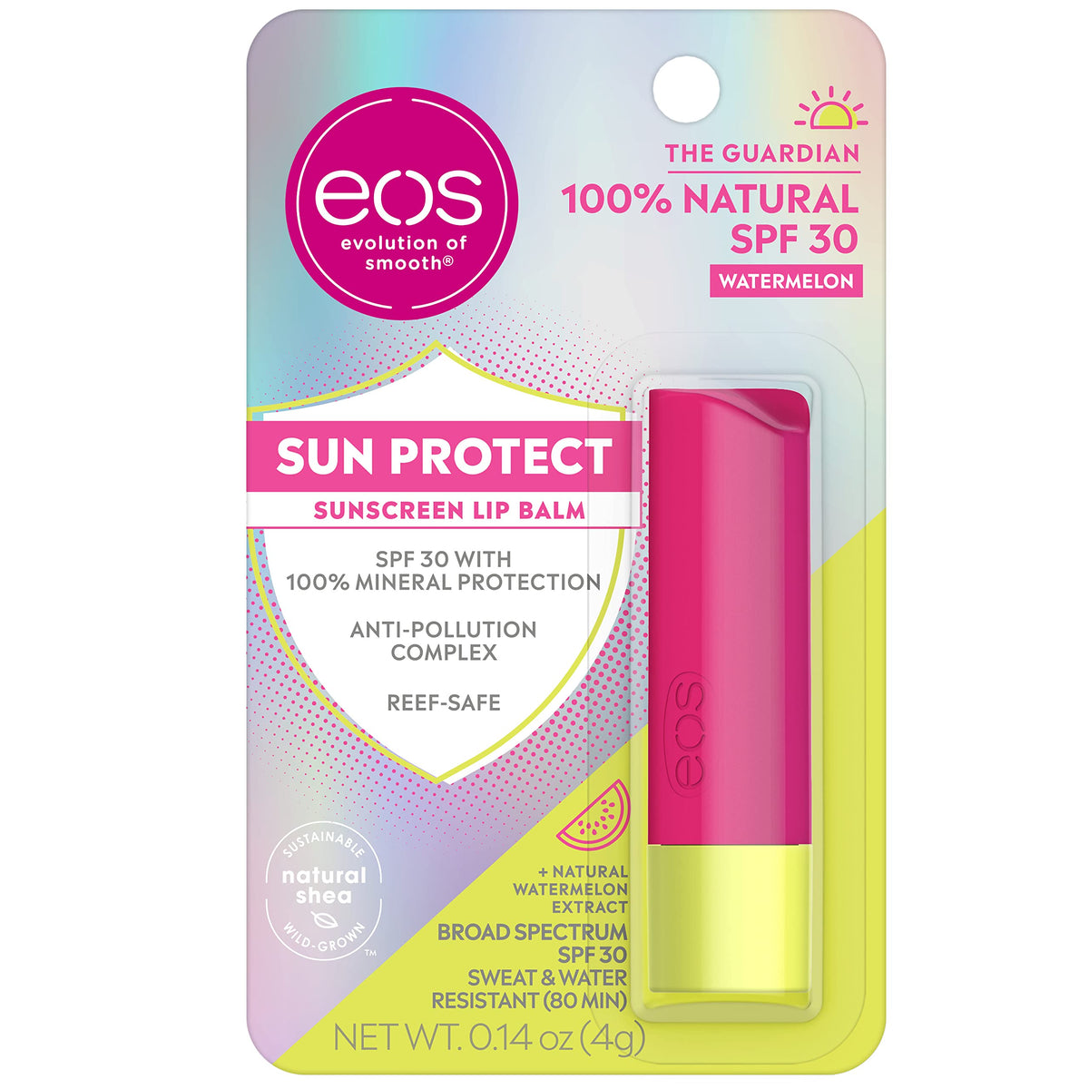 Eos Watermelon Spf 30 Lip Balm - Water Resistant, Nourishing, Gluten Free, 0.14 Oz