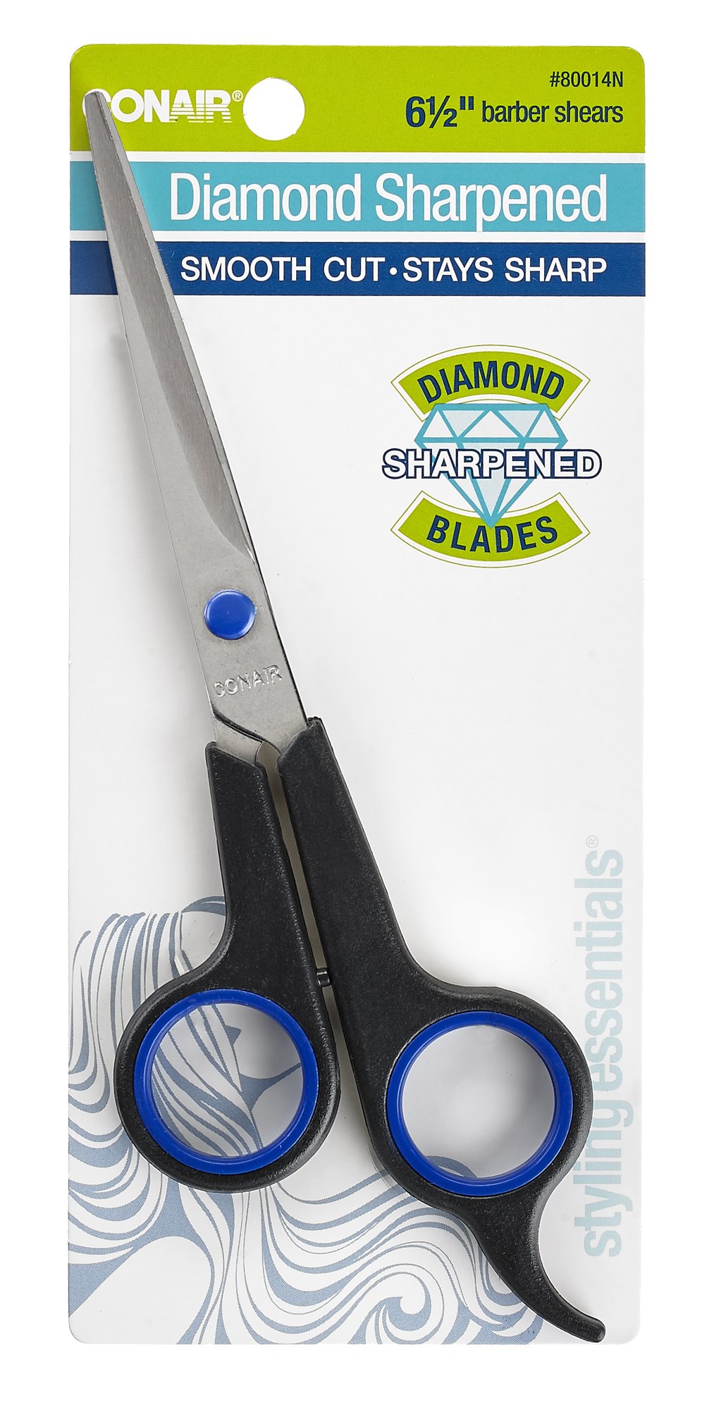 Conair Diamond Sharpened Barber'S Shear, 6.5-Inch, Black, Pack Of 3, Professional Quality