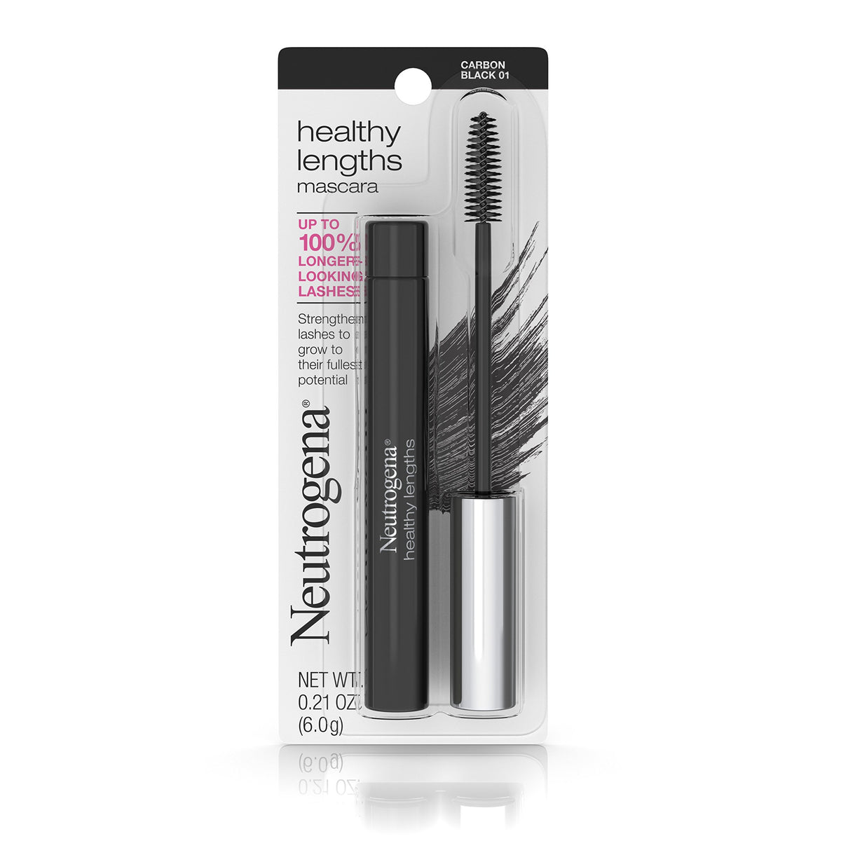 Neutrogena Healthy Lengths Mascara, Carbon Black, 0.21 Oz - Lengthening & Volumizing Formula