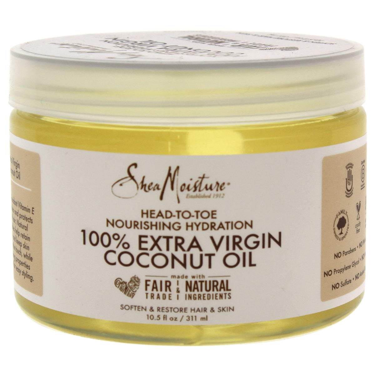 Sheamoisture 100% Extra Virgin Coconut Oil, 10.5 Oz - Nourishing Hydration For Unisex