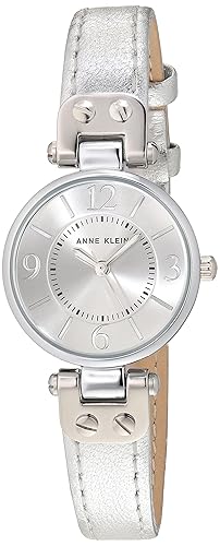 Anne Klein Women'S Silver Leather Strap Watch - Stylish & Elegant Timepiece