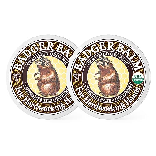 Badger Hardworking Hands Healing Balm - Organic Aloe Vera & Wintergreen, 2 Oz (2 Pack)