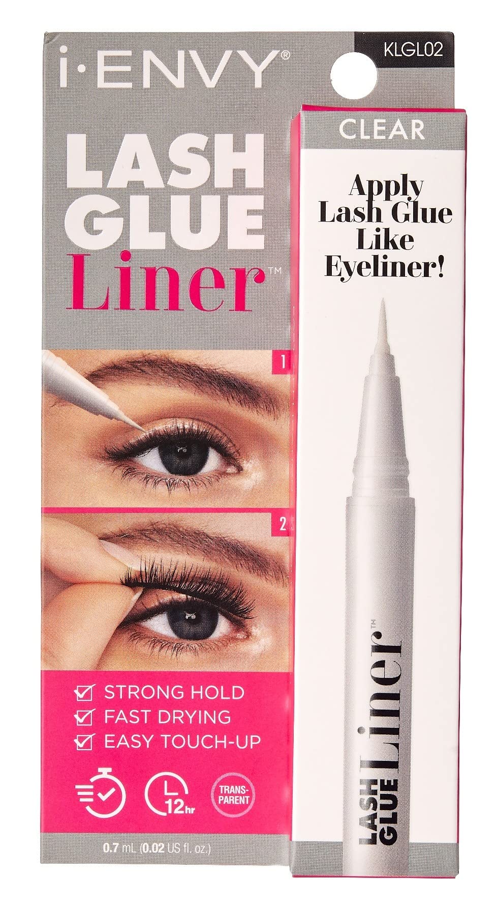 Kiss I Envy Lash Glue Liner Clear, 0.02 Oz, Pack Of 3 – Perfect For Effortless Ey