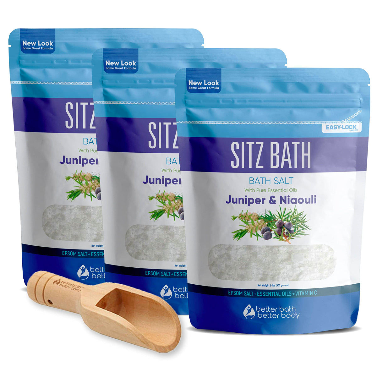 Better Bath Better Body Sitz Bath Salt 3-Pack With Scoop - Hemorrhoid Soothing Epsom Salt Soak