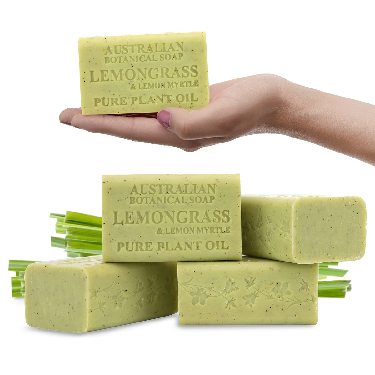 Australian Botanical Soap Lemongrass & Lemon Myrtle Bars, 4 Pack, 6.6 Oz, Shea Butter Enriched