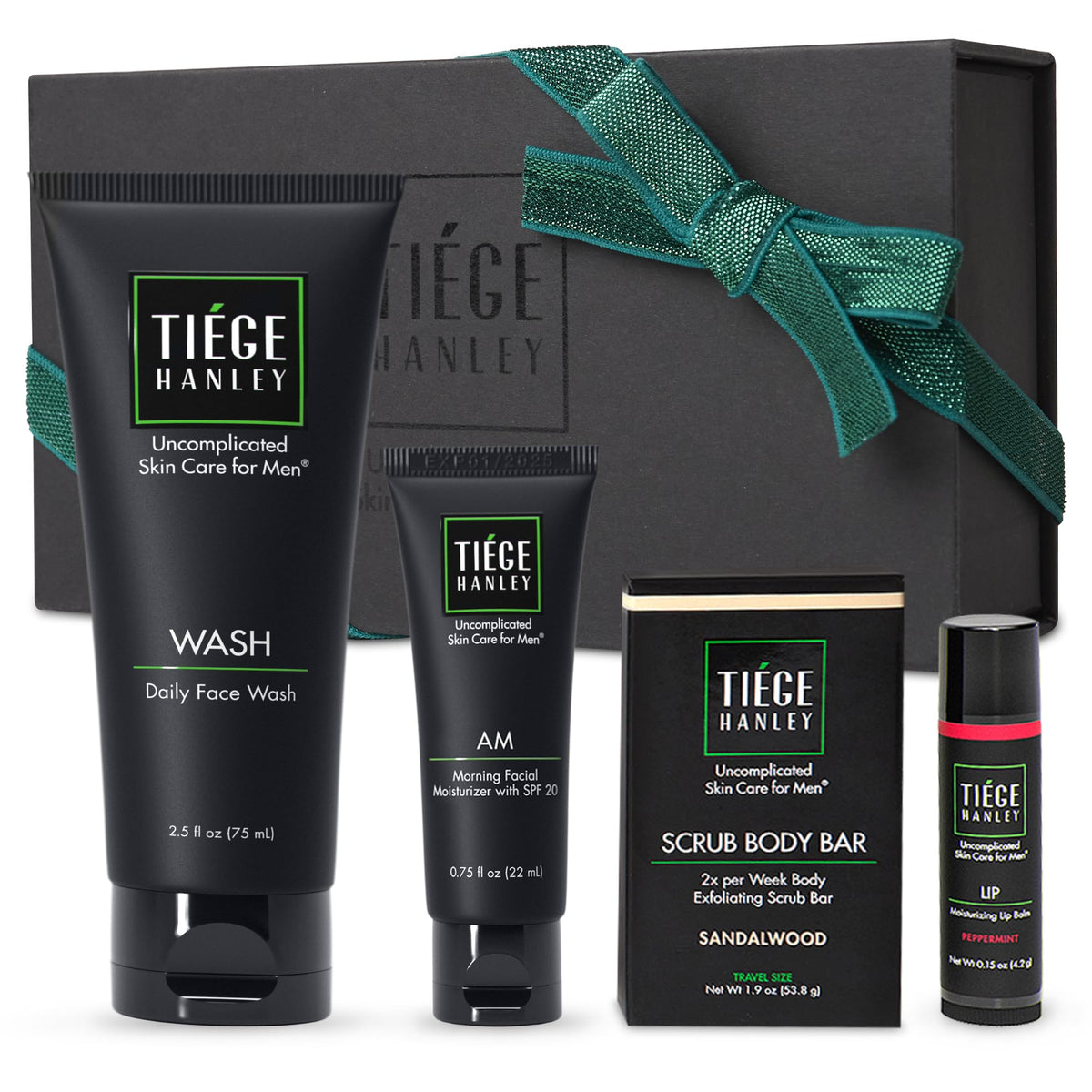 Tiege Hanley Men'S Skincare Gift Set - Face Wash, Moisturizer, Exfoliating Scrub & Lip Balm