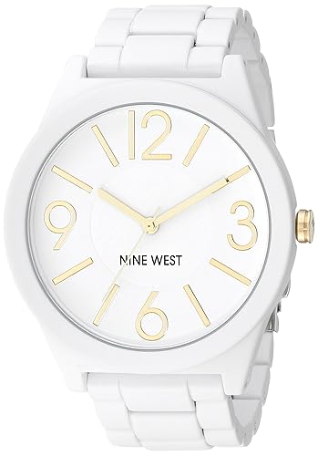 Nine West Women'S Matte White Rubberized Bracelet Watch - Stylish Alloy Timepiece