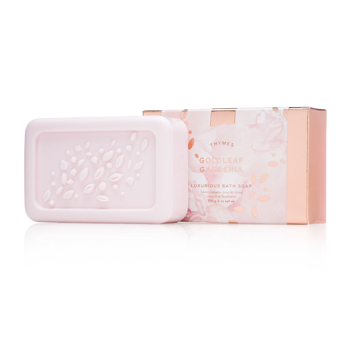 Thymes Goldleaf Gardenia Bath Soap - Luxurious Floral Scent, 6 Oz Conditioning Bar