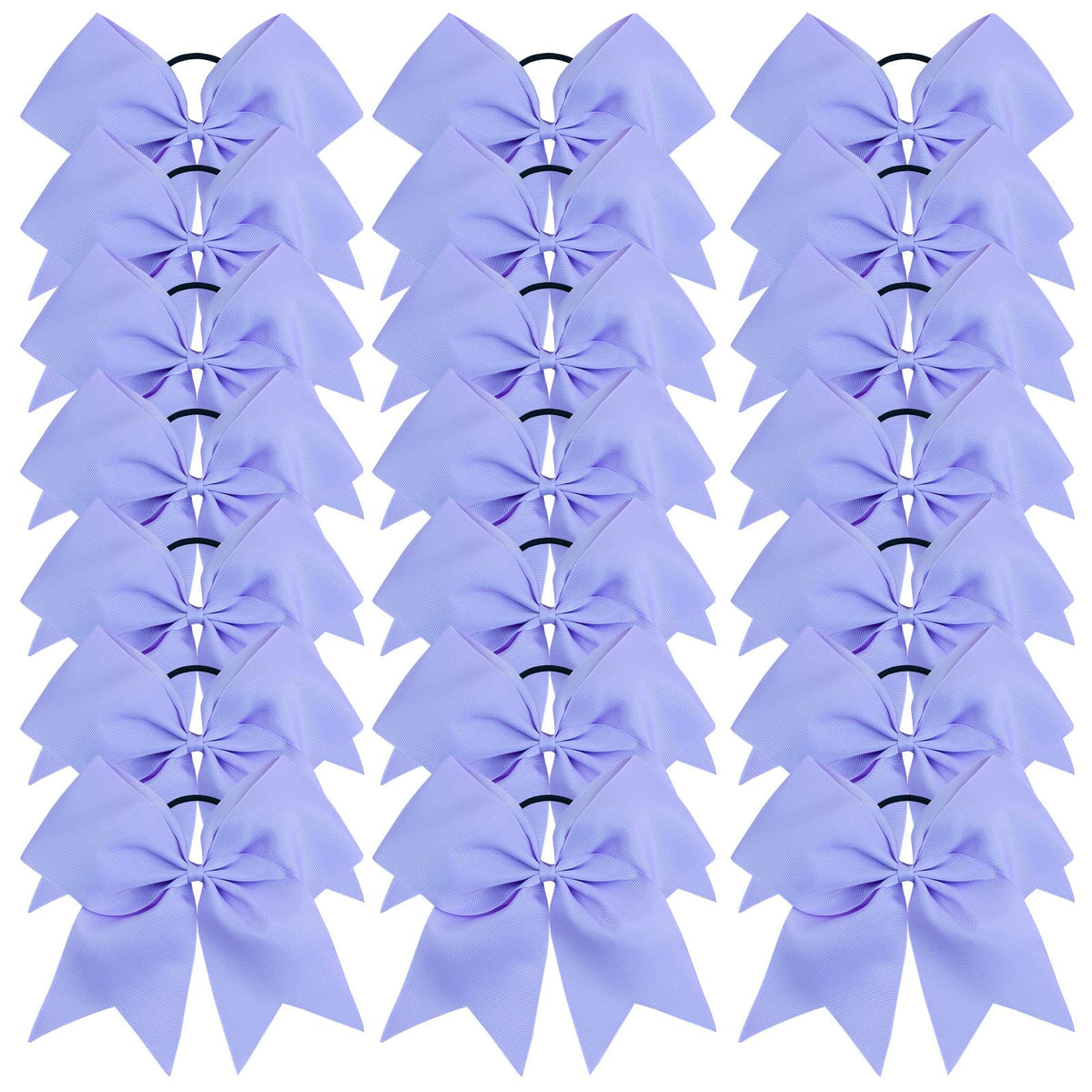 OAOLEER 21PCS Light Purple Jumbo Cheer Bows with Ponytail Holders for Cheerleaders