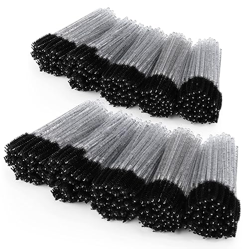 Tbestmax 1000 Disposable Mascara Wands - Black Eyelash Brushes for Extensions, 1000 Pcs