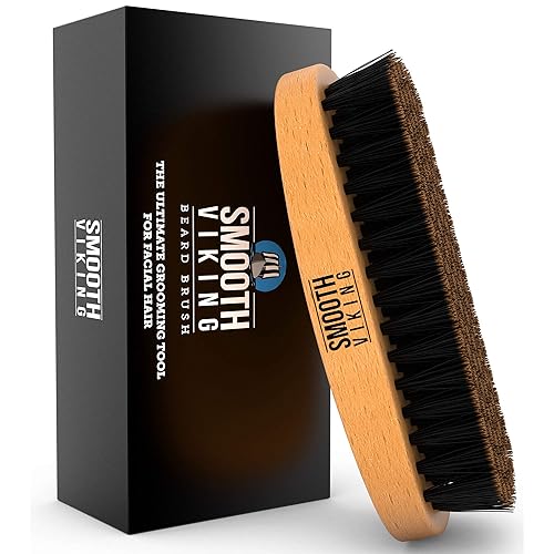 Smooth Viking Beard Grooming Set - Natural Boar Bristle Brush & Mustache Tool for Men