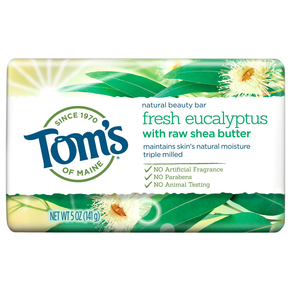 Tom'S Of Maine Natural Beauty Bar Soap, Fresh Eucalyptus, 5 Ounce, Natural & Gentle Cleanser