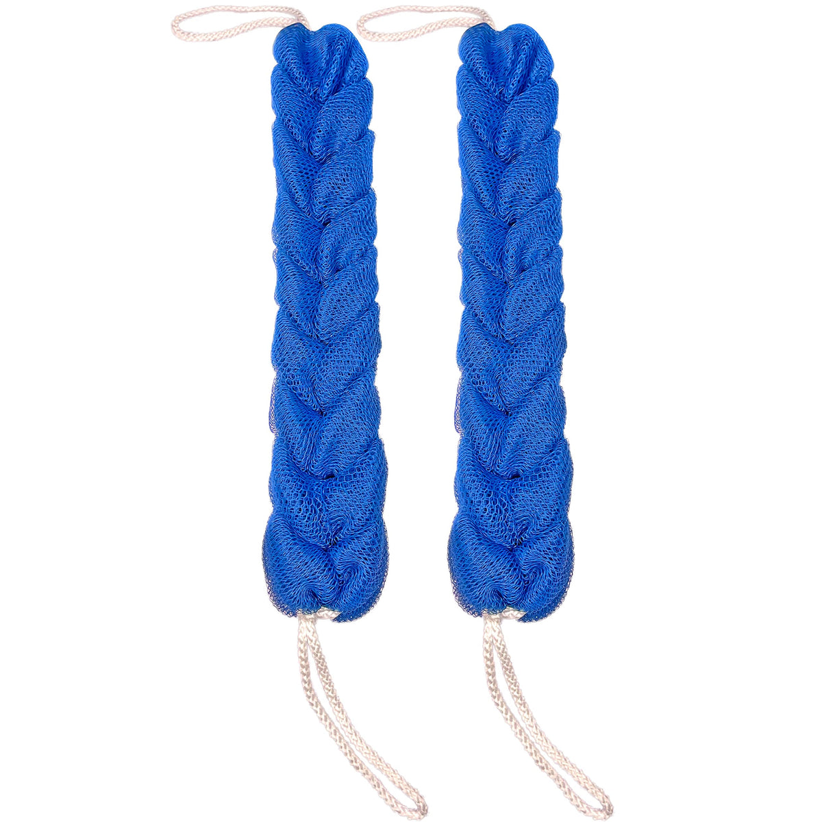 Rainbow Moon Blue Stretch Loofah Back Scrubber With Rope Handles - 2-Pack Exfoliating Sponge