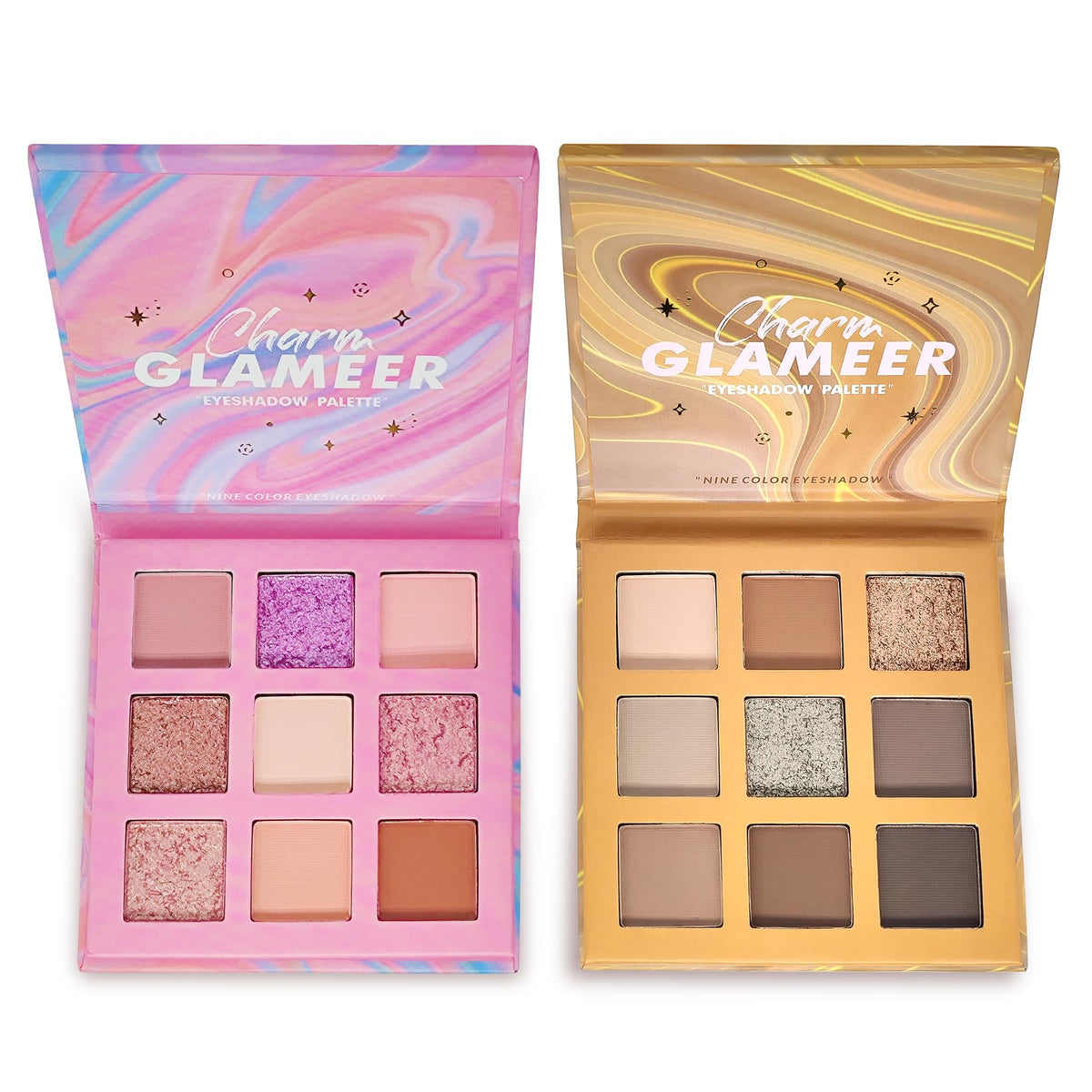 Glameer 18 Colors Eyeshadow Palette - Matte, Glitter & Shimmer, Long Lasting Waterproof Makeup