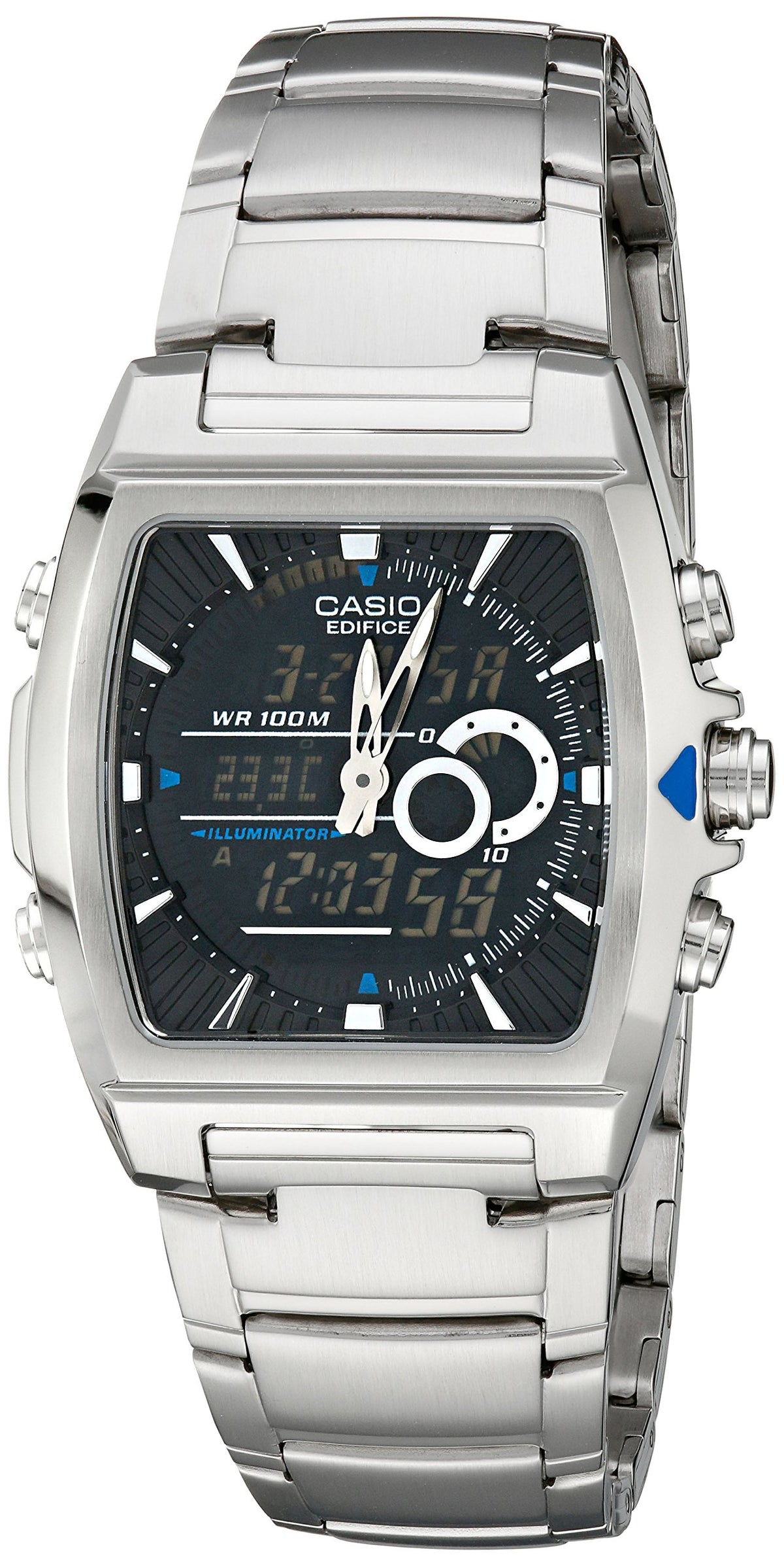 Casio Men'S Efa120D-1Av Ana-Digi Edifice Silver Stainless Steel Bracelet Watch