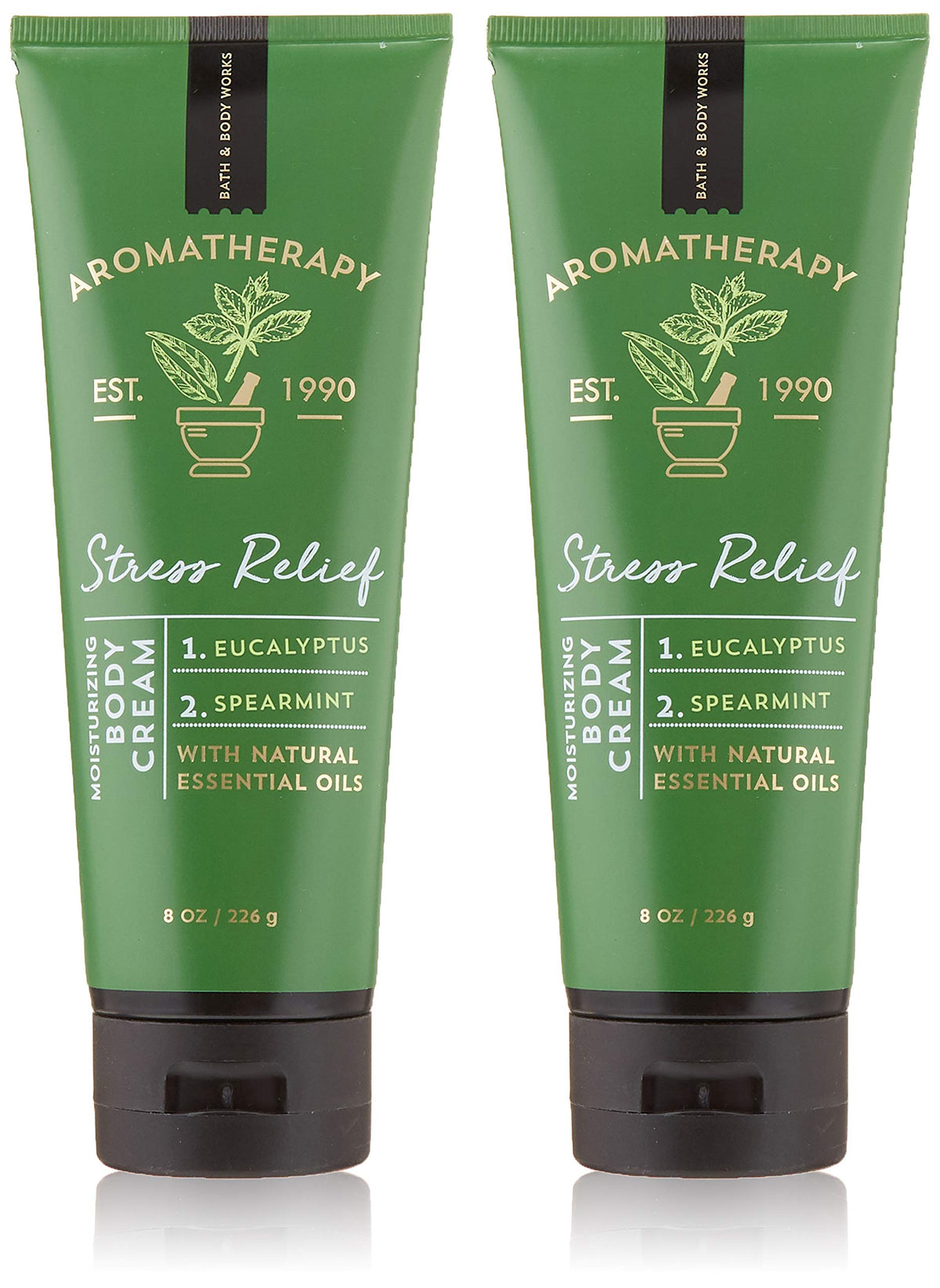 Bath & Body Works Aromatherapy Stress Relief Eucalyptus Spearmint Body Cream 8 Oz (2 Pack)