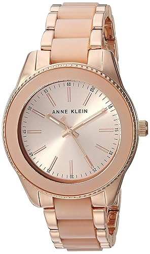 Anne Klein Women'S Rose Gold-Tone Light Pink Resin Bracelet Watch Ak/3214Lprg