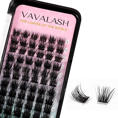 VAVALASH 72 PCS Lash Clusters - Soft DIY Eyelash Extensions, C/D Curl, 8-16mm Mega