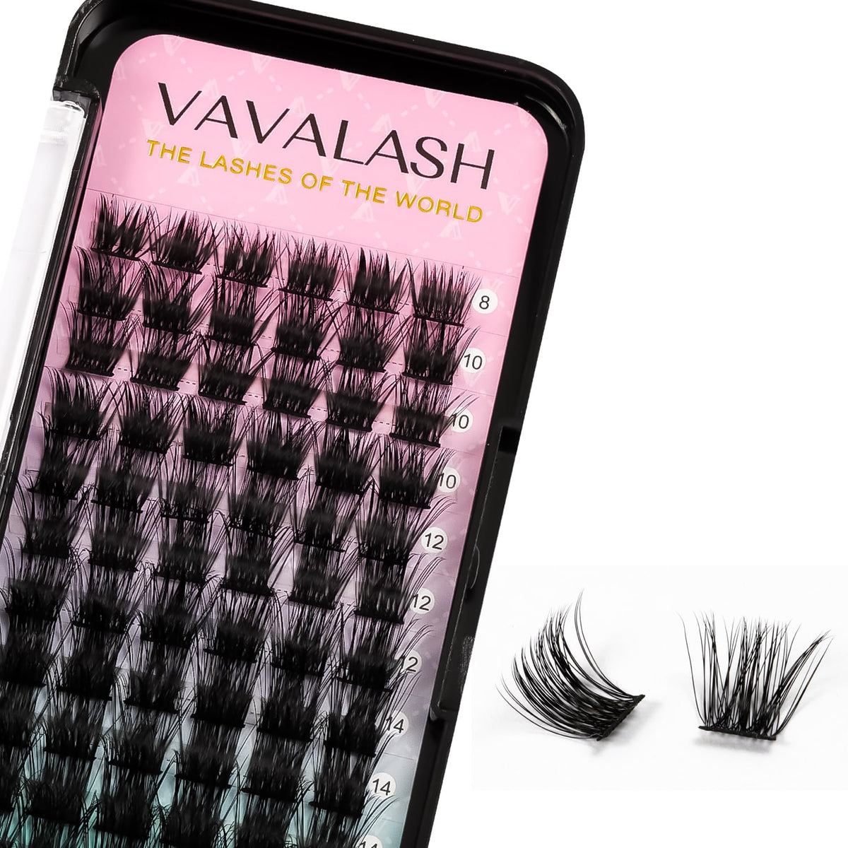 VAVALASH 72 PCS DIY Lash Clusters - Light & Soft Mega Volume C/D Curl 8-16mm Extensions