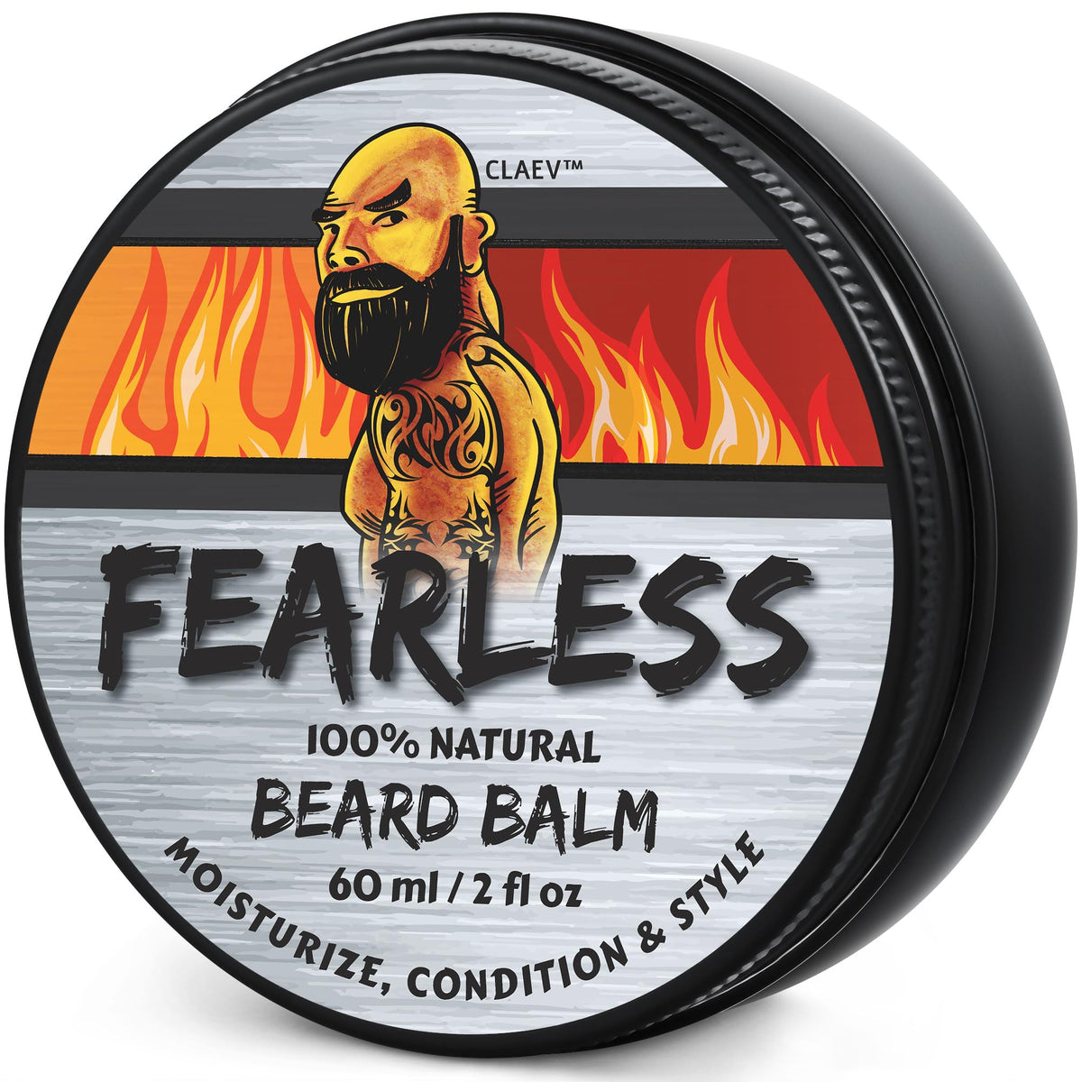 Claev Beard Balm 2 Oz - Natural Conditioning & Styling Balm For Rugged Men With Shea Butter & Cedarwood Oil