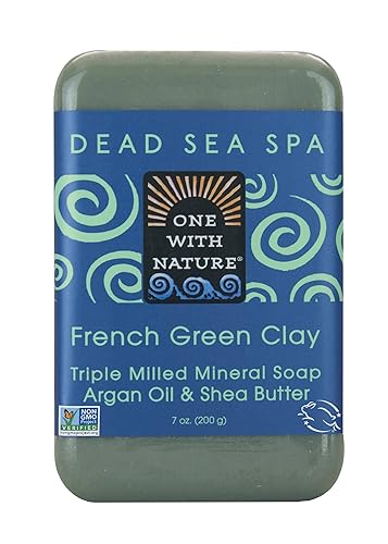 One With Nature Dead Sea Salt French Clay Soap - 7 Oz Natural Skincare Bar