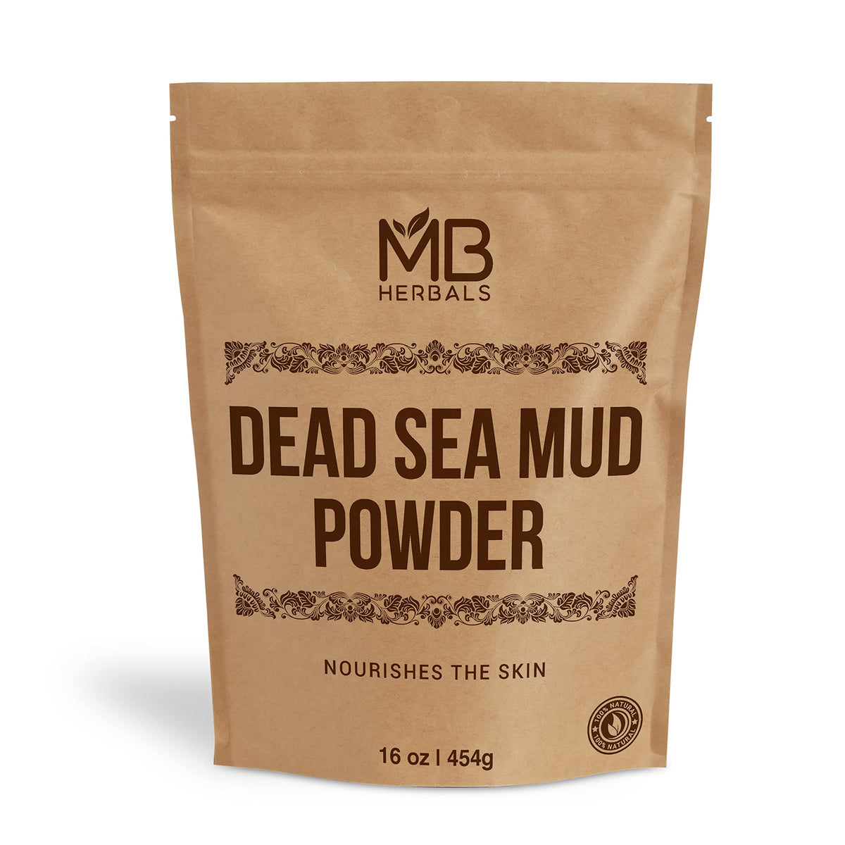 Mb Herbals Dead Sea Mud 1 Lb - Natural Face Pack, Skin Detox, 16 Oz For Glowing Skin