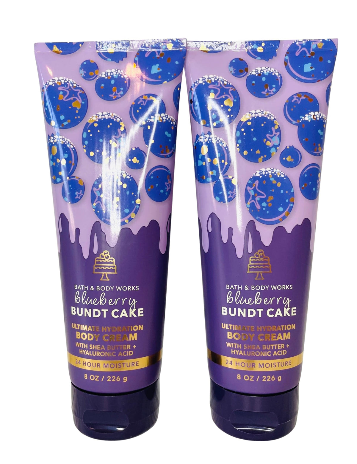 Bath & Body Works Blueberry Bundt Cake Body Cream 8 Oz - Ultimate Hydration (Pack Of 2)