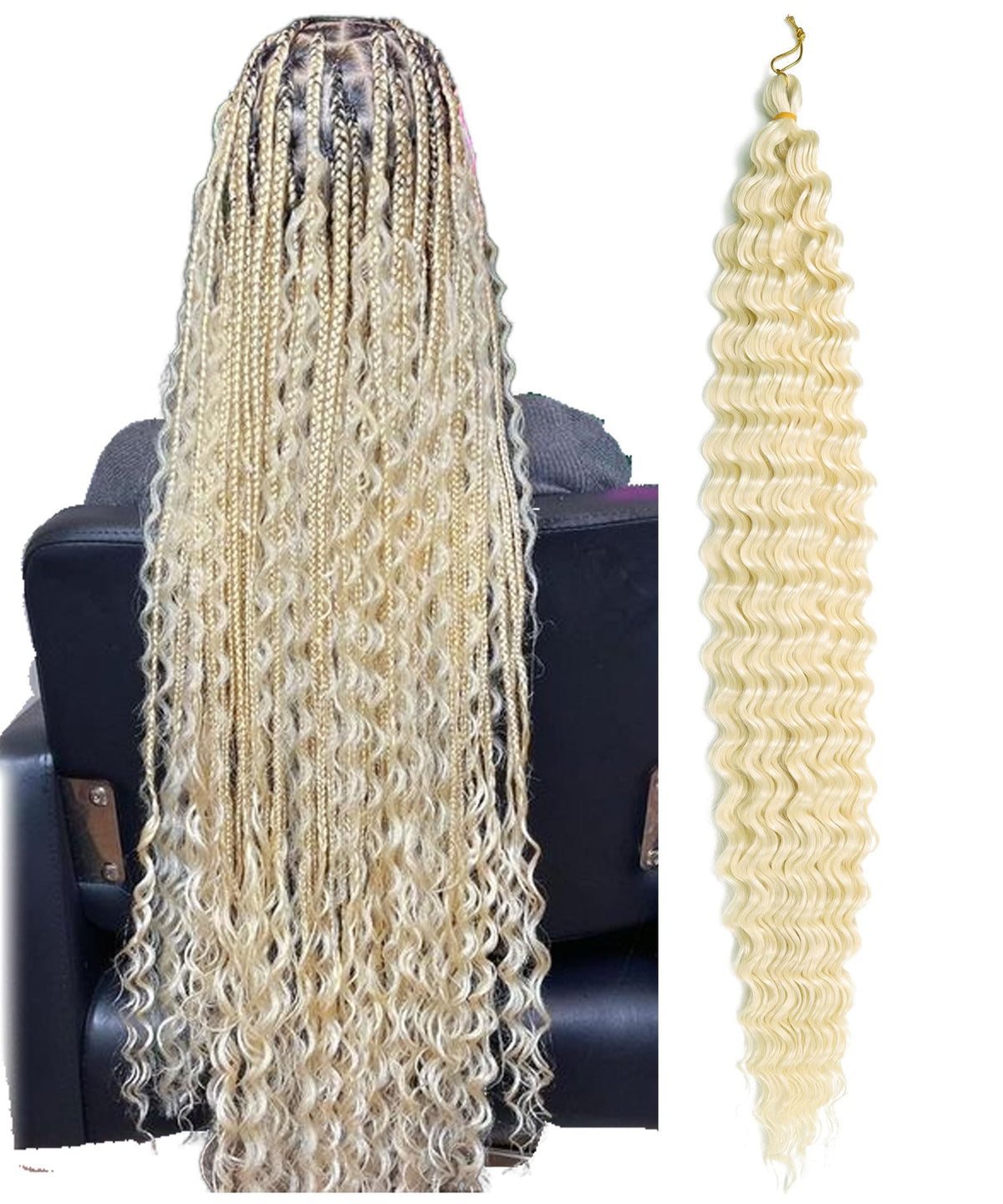 Batisi Water Wave Crochet Hair 30&quot; 613 Blonde Curly Braiding Hair For Boho Box Braids