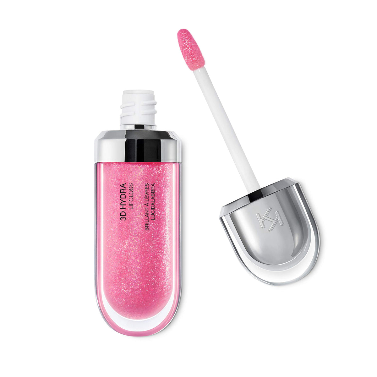 Kiko Milano 3D Hydra Lip Gloss - Sparkling Hibiscus Pink, Non-Comedogenic, Professional Makeup