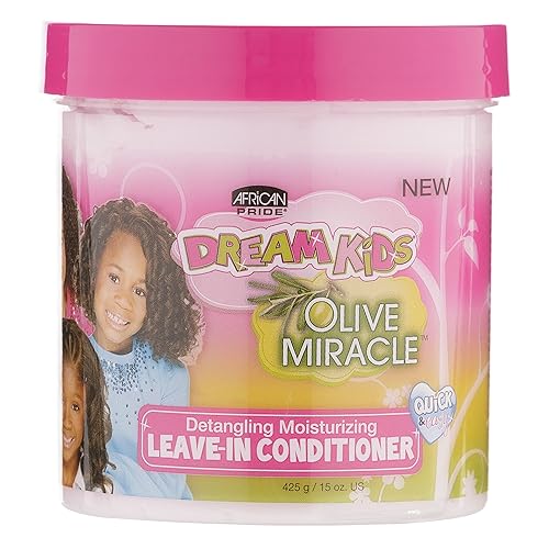 African Pride Kids Olive Miracle Leave-In Conditioner, 15 Oz - Moisturizes & Detangles Curls