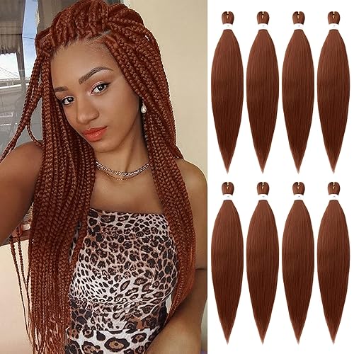 Beyond Beauty 26&quot; Pre-Stretched Ombre Yaki Braiding Hair - Synthetic Crochet Extensions (Pack Of 8)