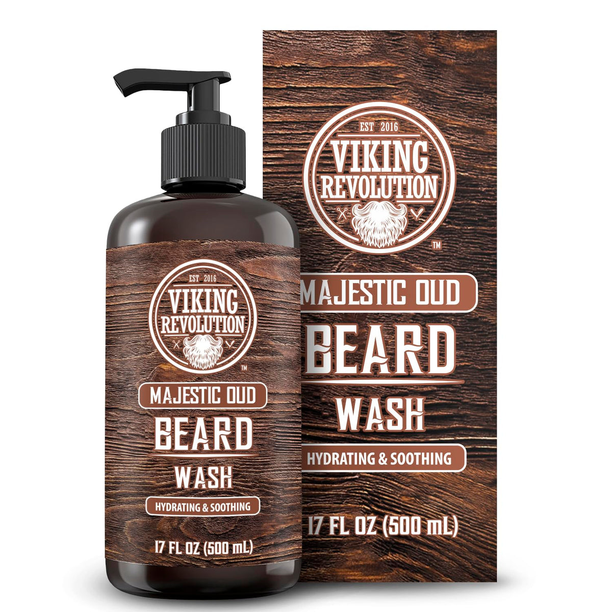 Viking Revolution Beard Wash With Argan & Jojoba Oil - 17 Oz Beard Shampoo & Softener