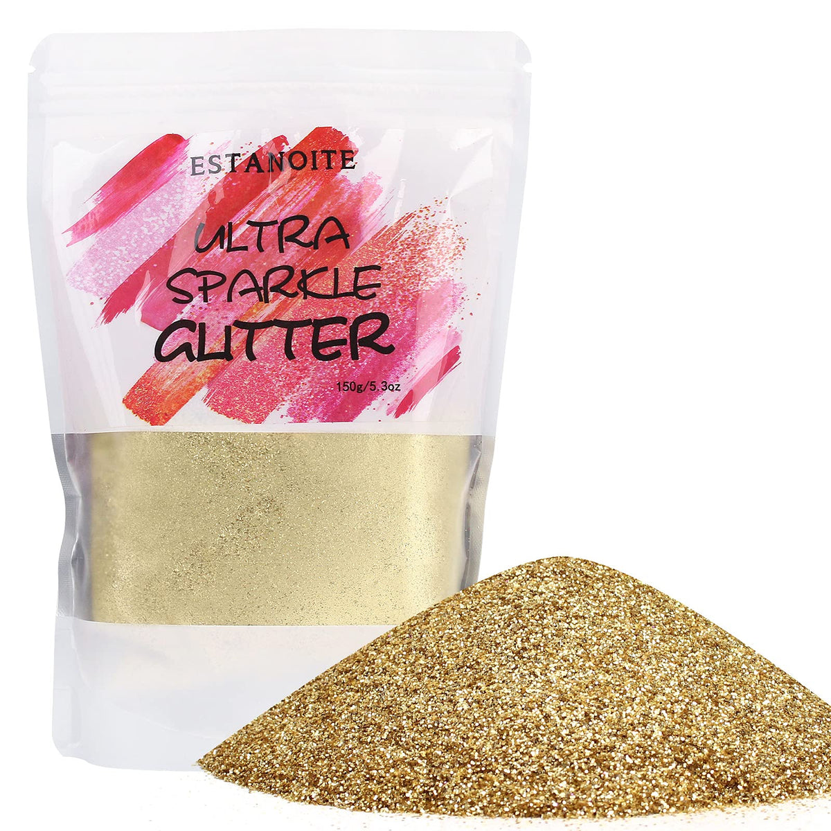 Estanoite Honey Gold Holographic Glitter Powder 150g for Resin, Slime, Makeup, Nail Arts