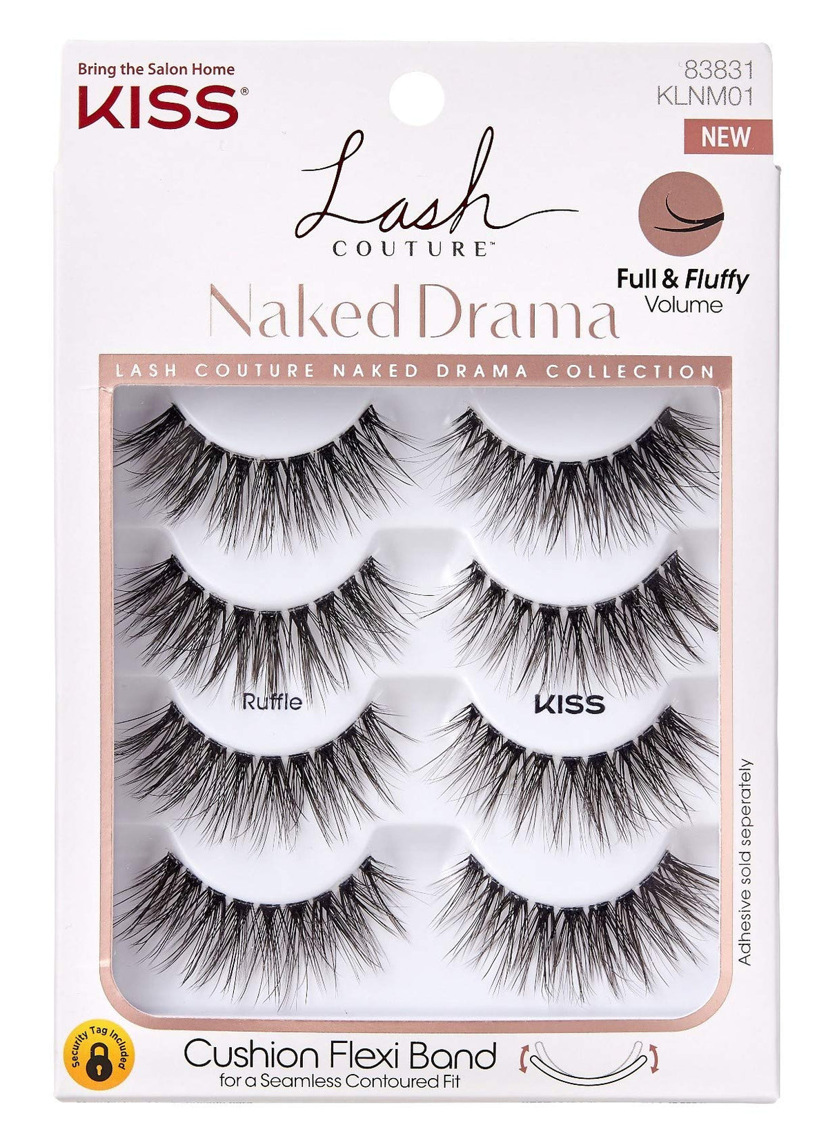 Kiss Lash Couture Naked Drama Collection Ruffle - 6 Pack Of Lashes For Glamorous Looks